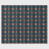 Rustiek Donker Blauwgroen en Bourgogne Plaid – War Cadeaupapier (Vlak)