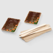 Rustiek donker hout bloemenvlinder bruiloft progra handwaaier (Niet-gemonteerd)