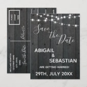 Rustiek donker hout, met strijklichten. briefkaart (Voorkant / Achterkant)