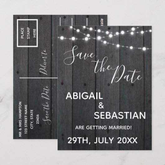 Rustiek donker hout, met strijklichten. briefkaart (Voorkant / Achterkant)