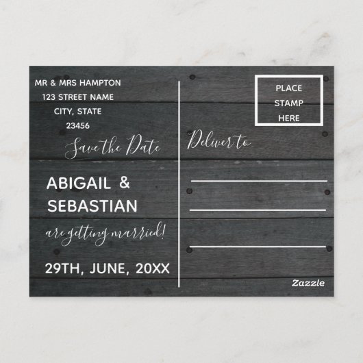 Rustiek donker hout, met strijklichten. briefkaart (Achterkant)