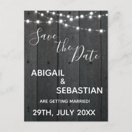 Rustiek donker hout, met strijklichten. briefkaart