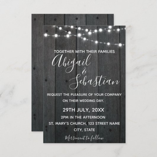 Rustiek donker hout, met strijklichten. kaart (Voorkant / Achterkant)