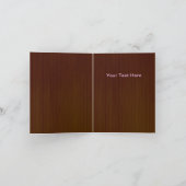 Rustiek donker hout Paarse bloemen bedankje Kaart (Binnen)