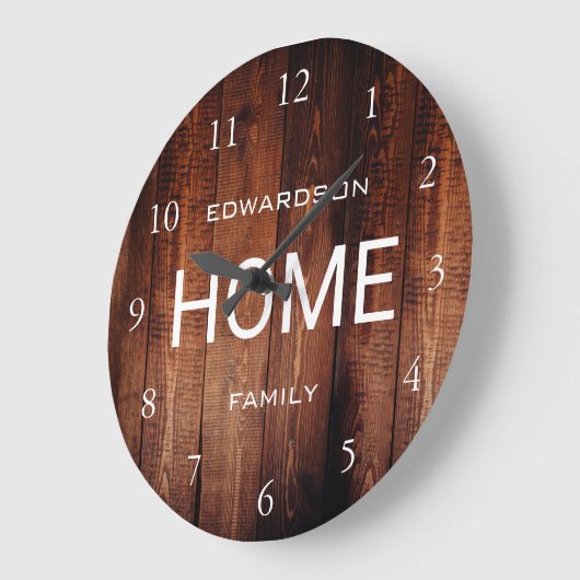 Rustiek donker hout patroon Home script familienaa Grote Klok (Hoek)