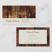 Rustiek Donker Hout Reuzenspin Elegant Script Visitekaartje (Voorkant / Achterkant)