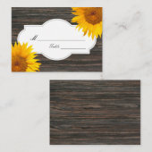 Rustiek Donker Hout & Zonnebloem Trouwplaats/Zitpl Plaatskaartje (Voorkant / Achterkant)