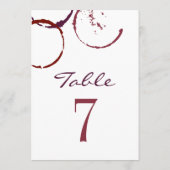 Rustiek Donker Rood Wijn Vlek Bruiloft Tafel Numme Menu (Achterkant)