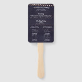 Rustiek Donkerblauw Houten Koord Licht Huwelijkspr Handwaaier (Achterkant)