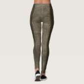 Rustiek donkerbruin goud sepia oud hout leggings (Achterkant)