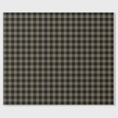 Rustiek Donkerbruin Zwart Buffel Plaid Cadeaupapier (Vlak)