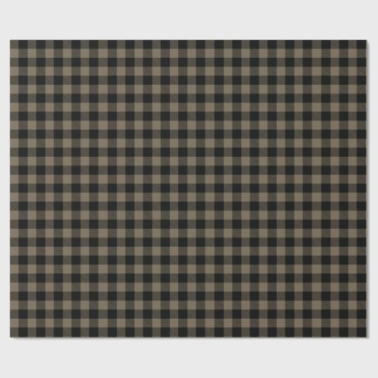 Rustiek Donkerbruin Zwart Buffel Plaid Cadeaupapier (Vlak)
