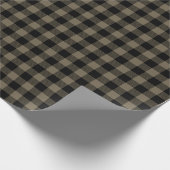 Rustiek Donkerbruin Zwart Buffel Plaid Cadeaupapier (Hoek)
