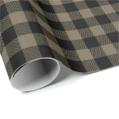 Rustiek Donkerbruin Zwart Buffel Plaid Cadeaupapier (Rol Hoek)