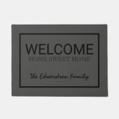 Rustiek donkergrijs Welkom thuis lieve familie Deurmat (Voorkant)