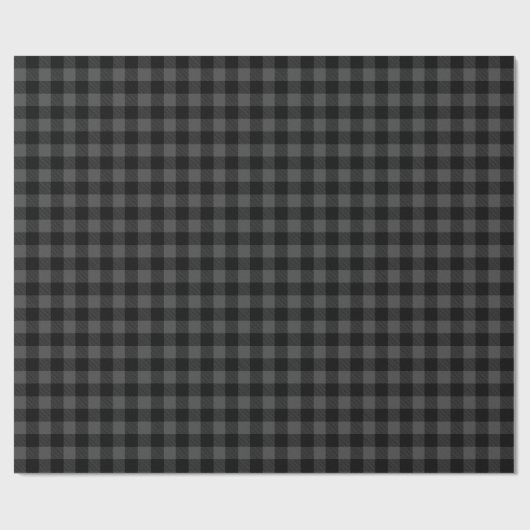Rustiek Donkergrijs Zwart Buffel Plaid Cadeaupapier (Vlak)