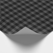 Rustiek Donkergrijs Zwart Buffel Plaid Cadeaupapier (Hoek)