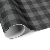 Rustiek Donkergrijs Zwart Buffel Plaid Cadeaupapier (Rol Hoek)