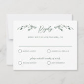 Rustiek Donkergroen Wildflower Huwelijksantwoord K Kaart (Voorkant)