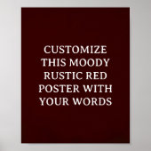 Rustiek Donkerrood Custom Wedding Poster Christmas (Voorkant)