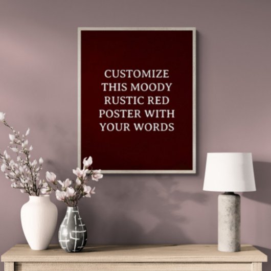 Rustiek Donkerrood Custom Wedding Poster Christmas