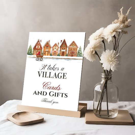 Rustiek Dorp Huizen Winter Baby shower Favoriet Poster