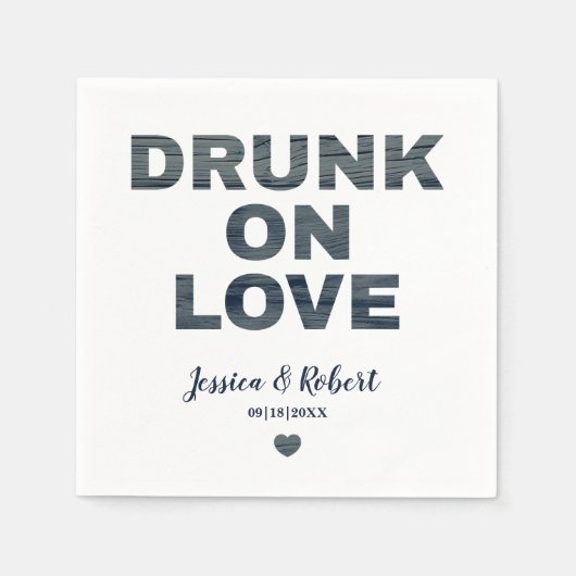 Rustiek Drink op Love Wedding Napkins Servet (Voorkant)
