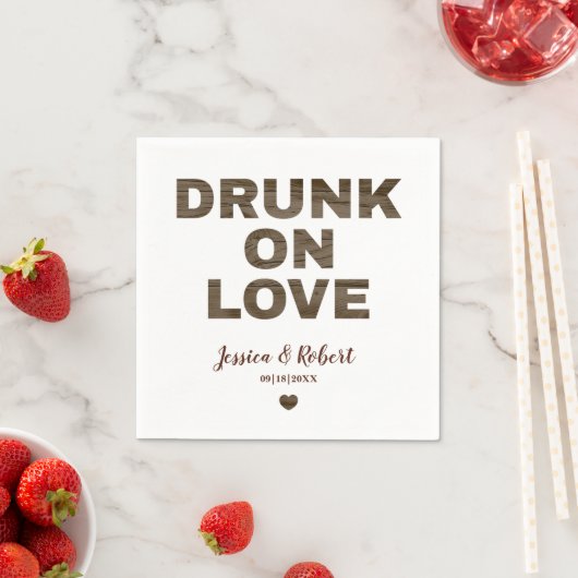 Rustiek Drink op Love Wedding Napkins Servet (Insitu)