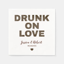 Rustiek Drink op Love Wedding Napkins Servet