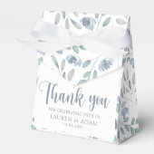 Rustiek Dusty Blue Eucalyptus Bruiloft Dank u Bedankdoosjes (Voorkant Zijde)