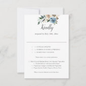 Rustiek Dusty Blue Flowers Script Bruiloft RSVP Kaartje (Voorkant)