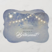 Rustiek Dusty Blue, jij wordt mijn bruidsmeisje Kaart (Voorkant / Achterkant)