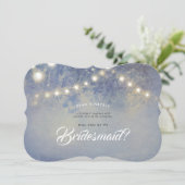 Rustiek Dusty Blue, jij wordt mijn bruidsmeisje Kaart (Staand voorkant)