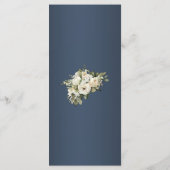 Rustiek Dusty Blue Romantische Rozen Bruiloft Menu (Achterkant)