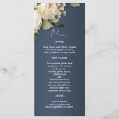 Rustiek Dusty Blue Romantische Rozen Bruiloft Menu (Voorkant)