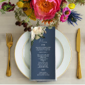 Rustiek Dusty Blue Romantische Rozen Bruiloft Menu