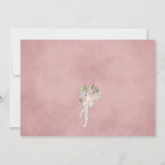 Rustiek Dusty Roos Waterverf Bloemen Vrijgezellenf Kaart (Achterkant)