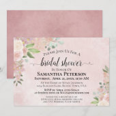 Rustiek Dusty Roos Waterverf Bloemen Vrijgezellenf Kaart (Voorkant / Achterkant)