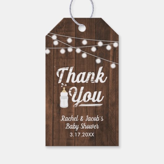 Rustiek Een Baby is Baby shower brouwen Cadeaulabel (Voorkant)