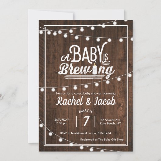 Rustiek Een Baby is Baby shower brouwen Kaart (Voorkant)