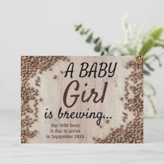 Rustiek Een Baby Meisje Brouwt Zwangerschap Aankondiging (Staand voorkant)