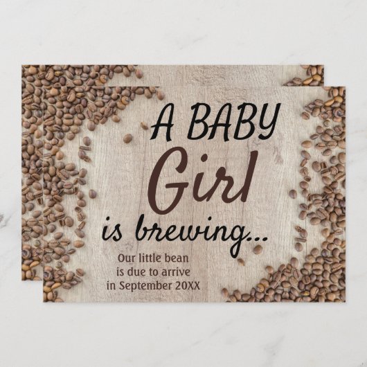 Rustiek Een Baby Meisje Brouwt Zwangerschap Aankondiging (Voorkant / Achterkant)