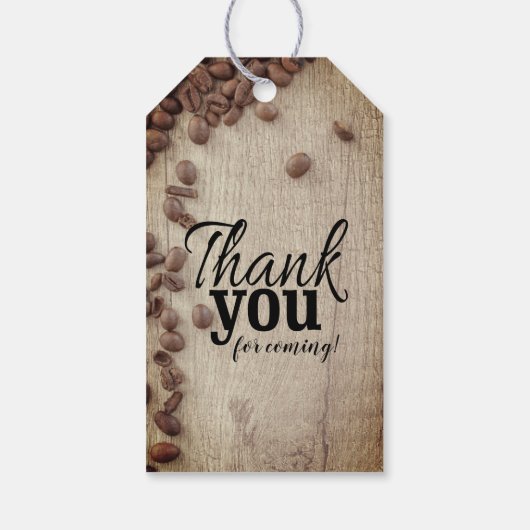 Rustiek Een baby meisje is het brouwen van koffie  Cadeaulabel (Achterkant)