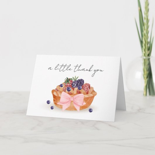 Rustiek Een beetje Cutie Pie Berry Bow Baby shower Bedankkaart (Voorkant)