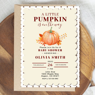 Rustiek een beetje pompoen Herfst Baby shower Dot Kaart