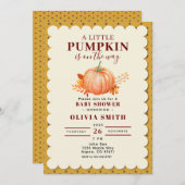 Rustiek een beetje pompoen Herfst Baby shower Dot Kaart (Voorkant / Achterkant)