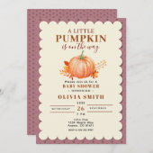 Rustiek een beetje pompoen Herfst Baby shower Paar Kaart (Voorkant / Achterkant)