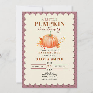 Rustiek een beetje pompoen Herfst Baby shower Paar Kaart