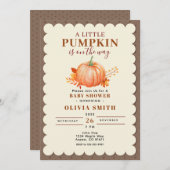 Rustiek een beetje pompoen Herfst Baby shower Scha Kaart (Voorkant / Achterkant)