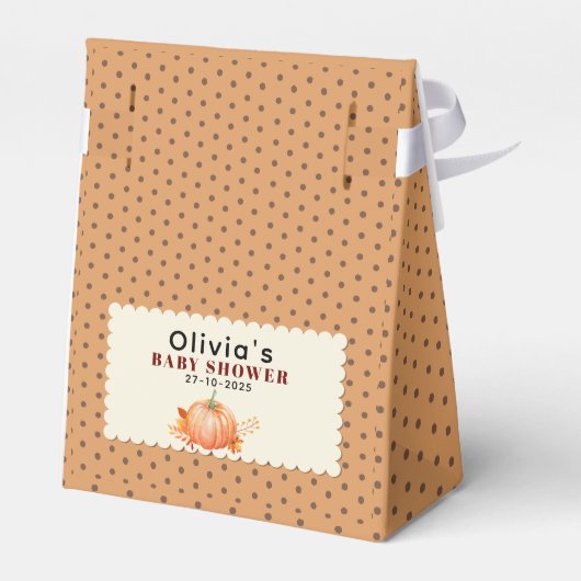 Rustiek een beetje pompoen Schattigee Herfst Baby  Bedankdoosjes (Achterkant)